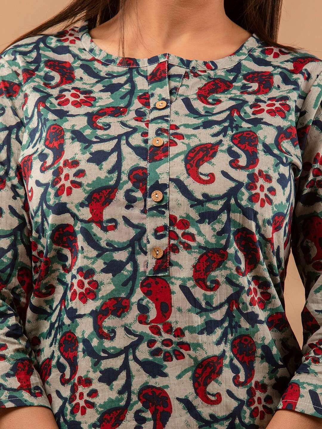 Floral Printed Pure Cotton Kurti