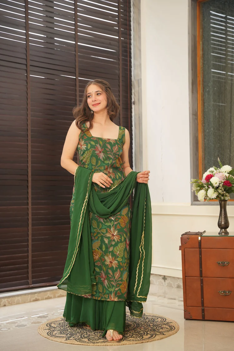 Sparkling Green Printed Palazzo Set