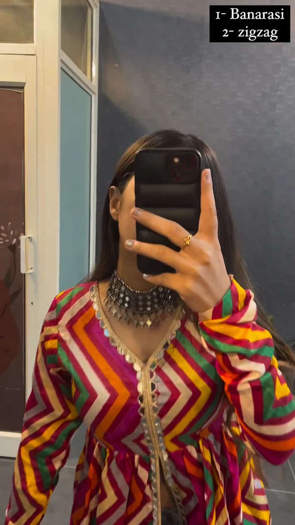 Presented Summer Special Cotton ZigZeg Printed Short Kurtis