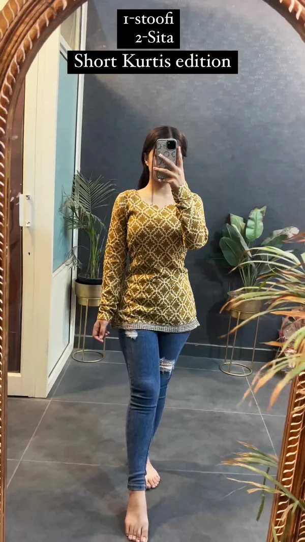 New Edition in Cotton Short Kurtis Full Sleeves