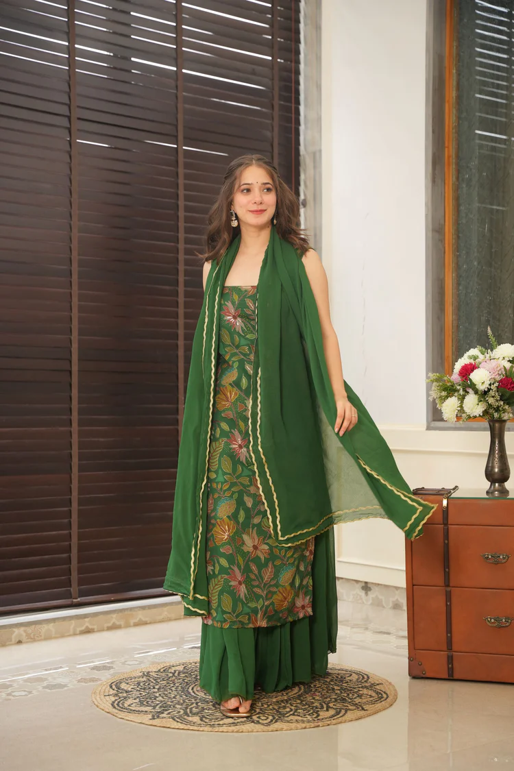 Sparkling Green Printed Palazzo Set