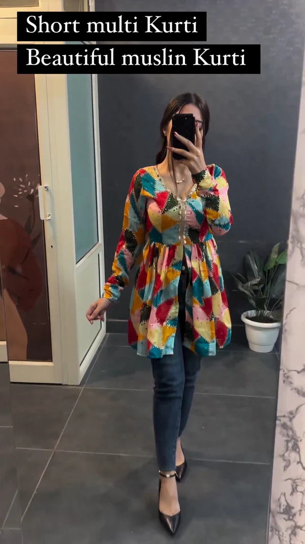 Multi Color Short Cotton less Top