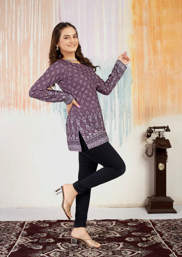 New Long Slevees in Short Printed Cotton Kurtis