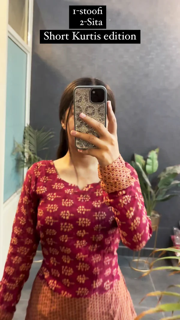 New Edition in Cotton Stoofi Short Kurtis in Full Sleeves