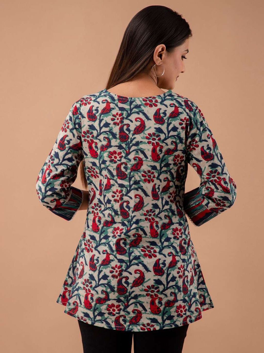 Floral Print Empire A-Line Kurti
