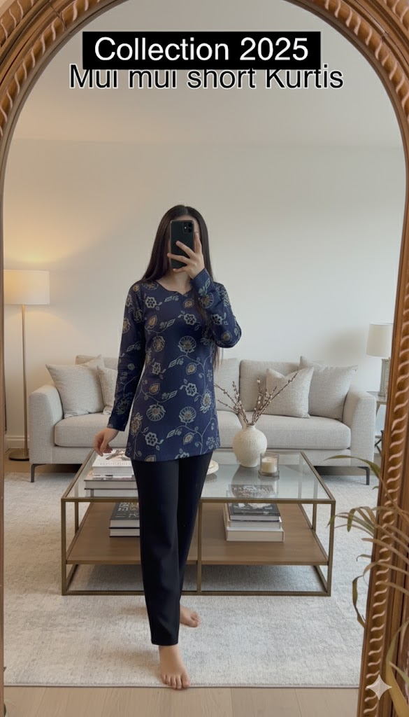 Mul mul short Blue Kurtis summer friendly Kurtis